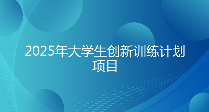 2025年大学生创新训练计划项目